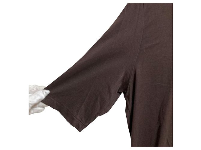 Autre Marque Camiseta larga con dobladillo redondeado ATON Castaño - vista 4