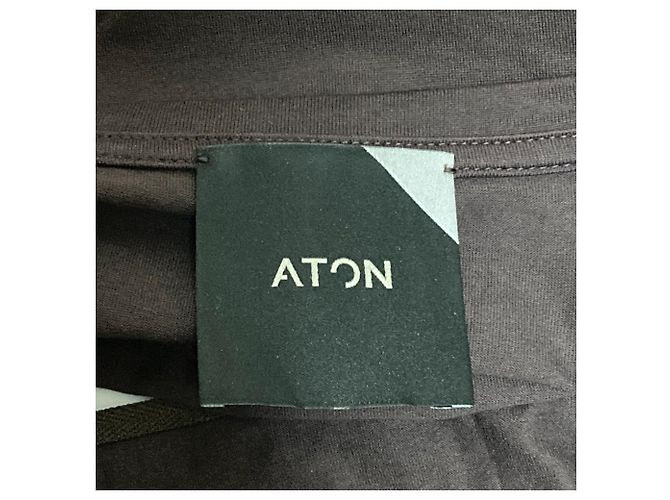 Autre Marque Camiseta larga con dobladillo redondeado ATON Castaño - vista 5