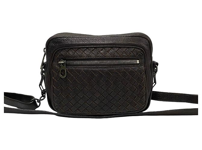 Mini borsa a tracolla in pelle Bottega Veneta Marrone - vista 2