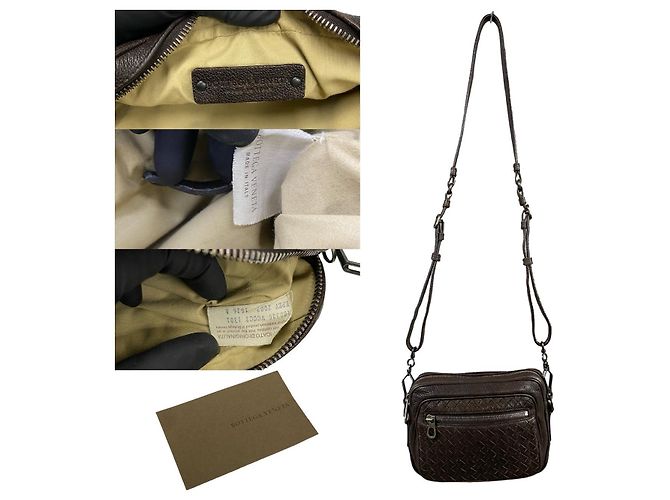 Mini borsa a tracolla in pelle Bottega Veneta Marrone - vista 4
