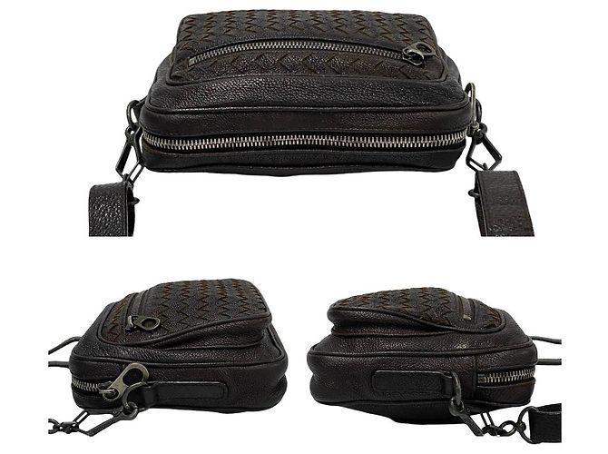 Mini borsa a tracolla in pelle Bottega Veneta Marrone - vista 6