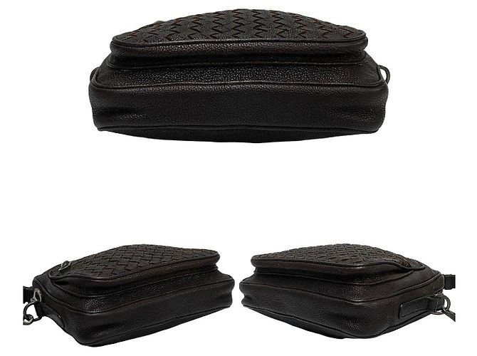 Mini borsa a tracolla in pelle Bottega Veneta Marrone - vista 7