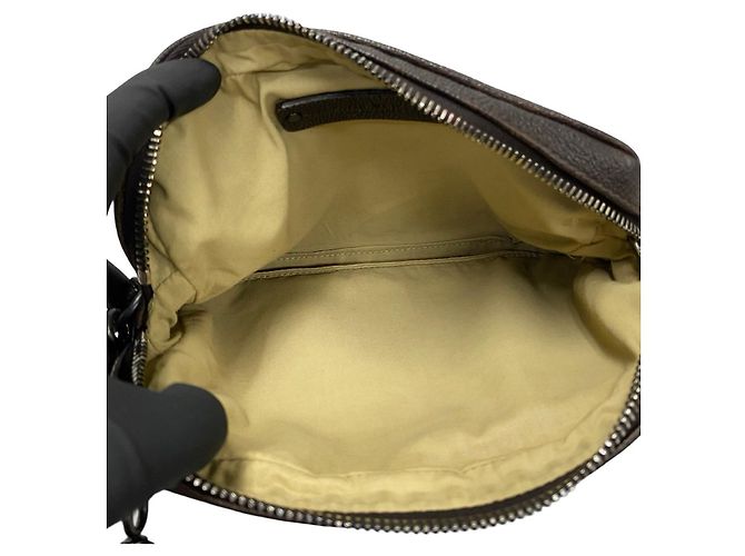 Mini borsa a tracolla in pelle Bottega Veneta Marrone - vista 9