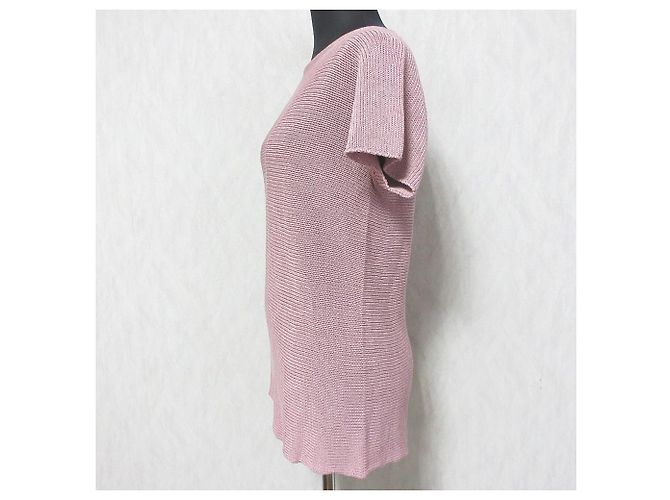 Max Mara Stricktop mit Leinenoptik Pink - Ansicht 3