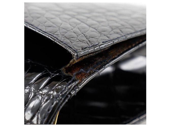 Autre Marque Borsa a spalla in pelle goffrata MORABITO 2 in 1 con catena Nero - vista 11