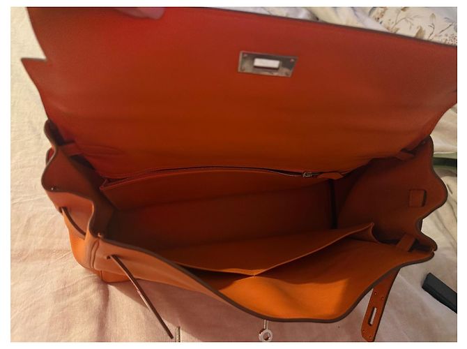 Borsa a mano Hermès Birkin 35 Arancione in pelle - vista 10