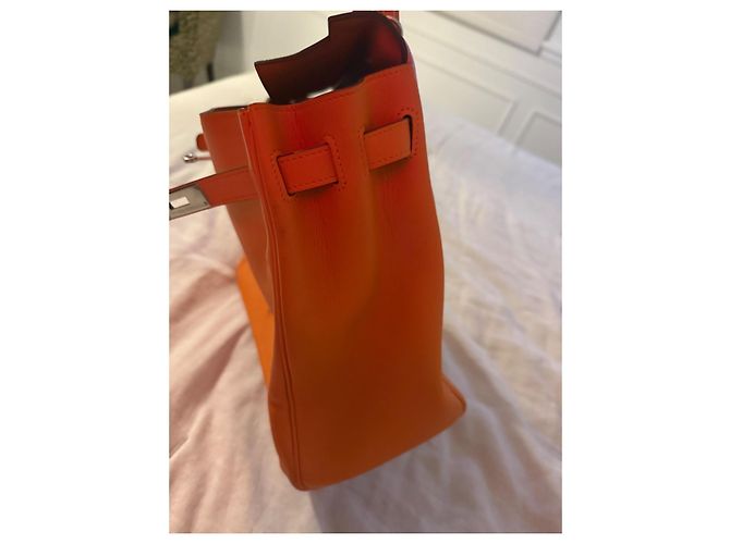 Borsa a mano Hermès Birkin 35 Arancione in pelle - vista 14