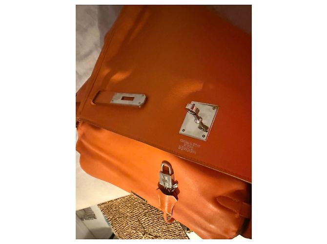 Borsa a mano Hermès Birkin 35 Arancione in pelle - vista 15