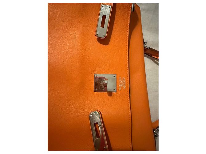Borsa a mano Hermès Birkin 35 Arancione in pelle - vista 2