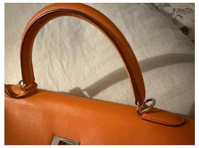 Borsa a mano Hermès Birkin 35 Arancione in pelle - vista 3