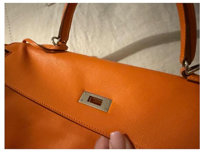 Borsa a mano Hermès Birkin 35 Arancione in pelle - vista 4
