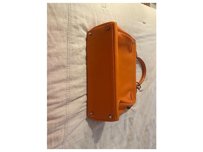 Borsa a mano Hermès Birkin 35 Arancione in pelle - vista 5