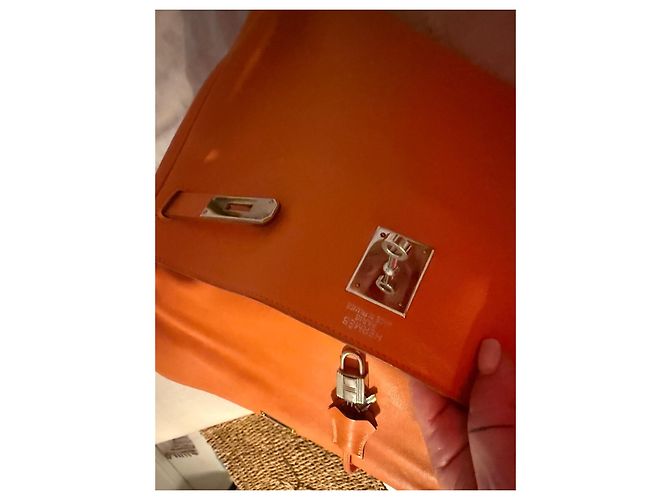 Borsa a mano Hermès Birkin 35 Arancione in pelle - vista 6