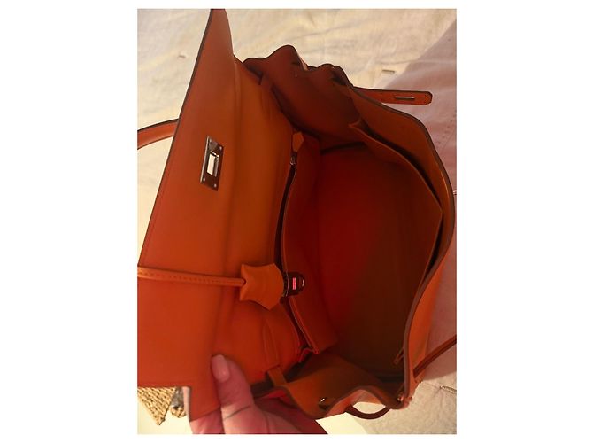 Borsa a mano Hermès Birkin 35 Arancione in pelle - vista 7