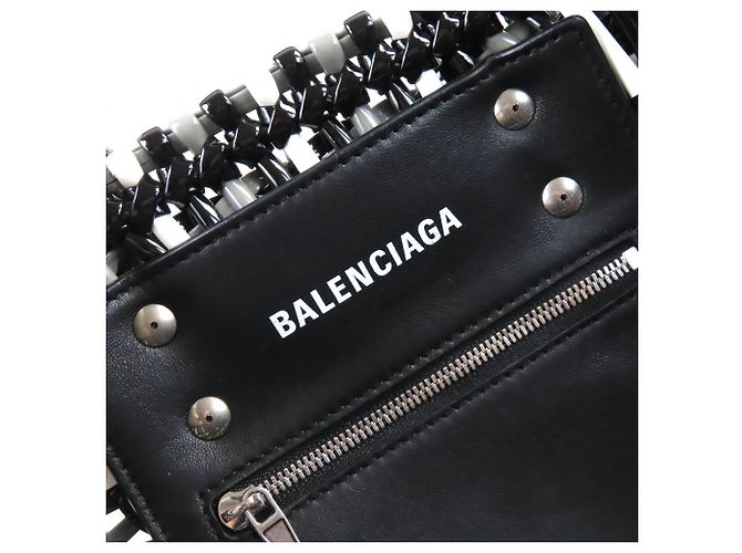 Borsa Bistro Basket Balenciaga, XS Marrone Nero Bianco - vista 12