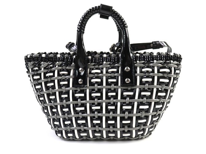 Borsa Bistro Basket Balenciaga, XS Marrone Nero Bianco - vista 3