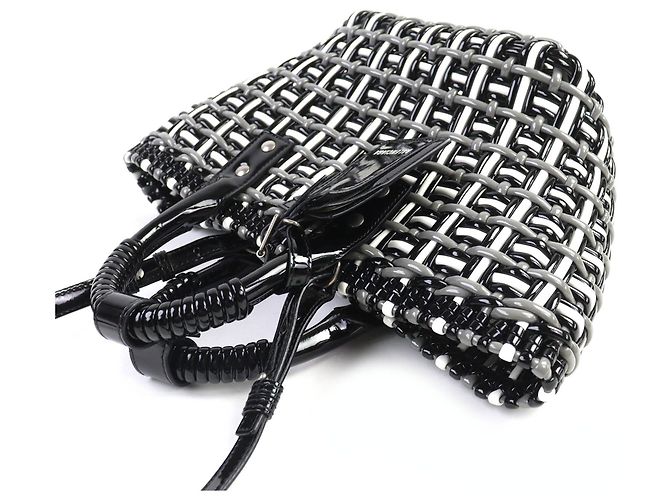 Borsa Bistro Basket Balenciaga, XS Marrone Nero Bianco - vista 5