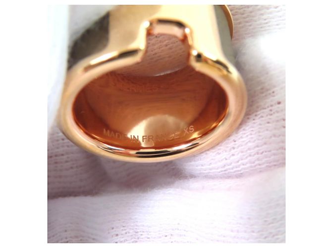 Ring Anillo Hermès Olympe GM Etoupe Oro Rosa Dorado Gris pardo - vista 10