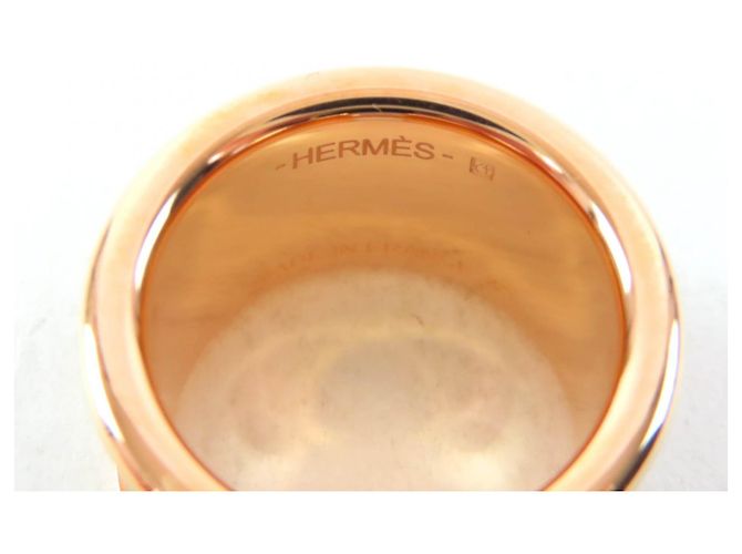 Ring Anillo Hermès Olympe GM Etoupe Oro Rosa Dorado Gris pardo - vista 9