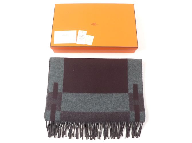 Hermès Stola H Passant 100% Cashmere Hermes Marrone - vista 2