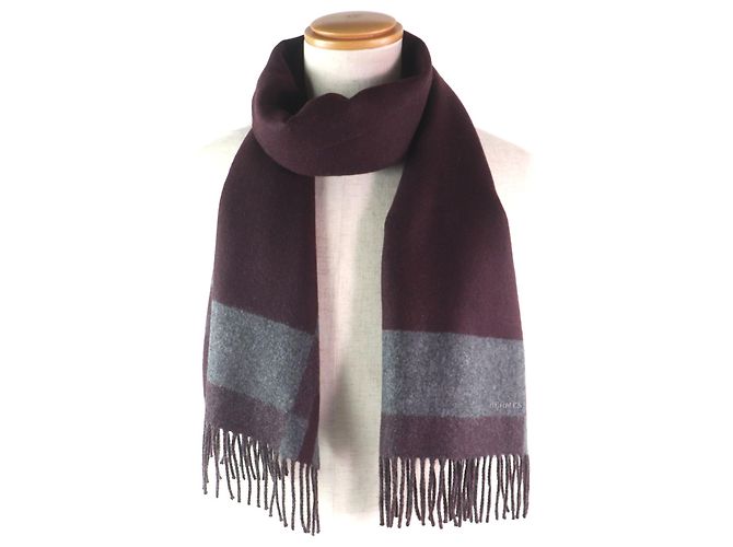 Hermès Stola H Passant 100% Cashmere Hermes Marrone - vista 3