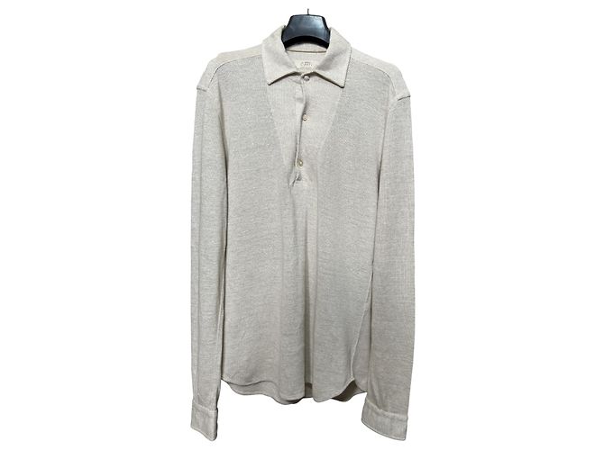 Autre Marque Polo 100% Capri de lino beige M - vista 4