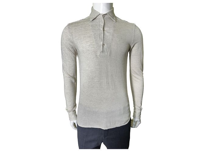 Autre Marque Polo 100% Capri de lino beige M - vista 6