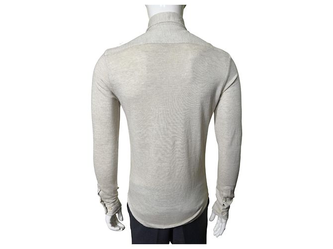 Autre Marque Polo 100% Capri de lino beige M - vista 7