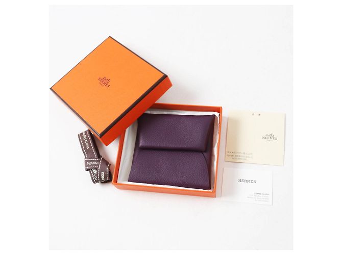 Monedero Bastia de Hermès en Cassis Rouge Garance Roja Morado oscuro - vista 2