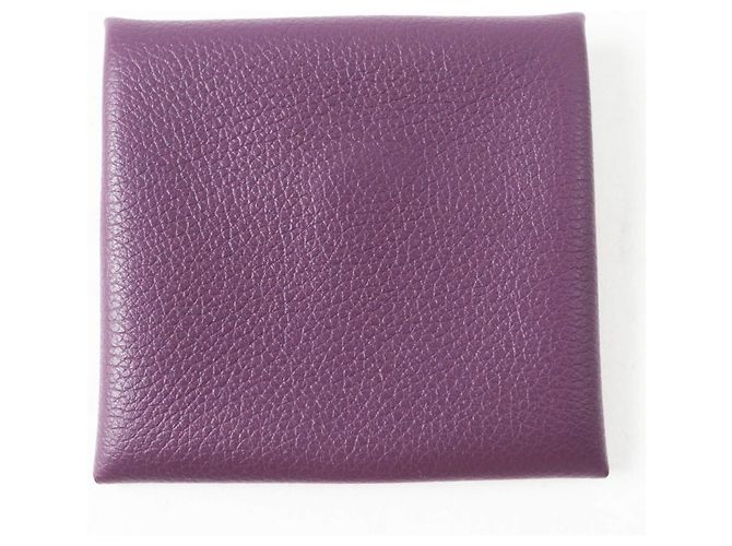 Monedero Bastia de Hermès en Cassis Rouge Garance Roja Morado oscuro - vista 3