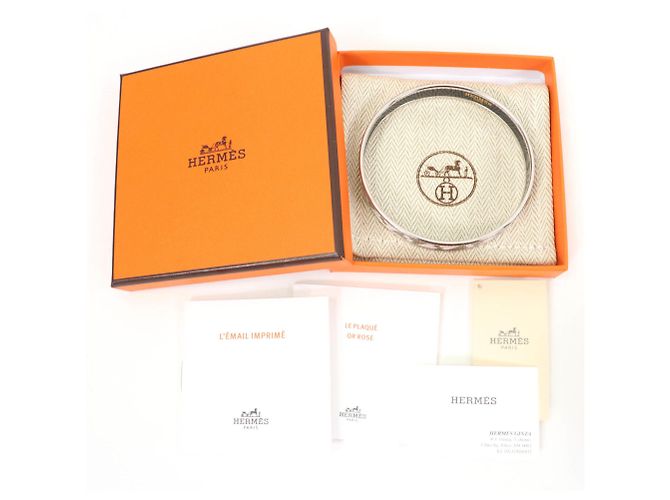 Hermès Email PM Carte à Joue Charm Armband Silber Weiß - Ansicht 2
