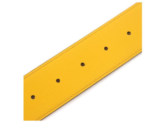 GUCCI Two-Tone Leather Belt Blue Yellow - view 8