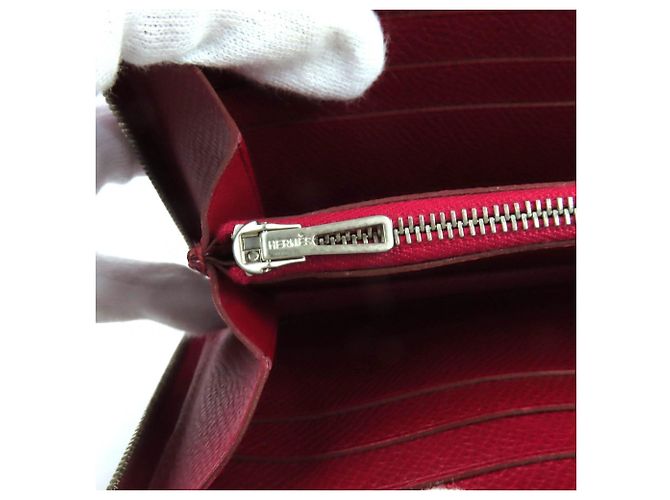 Hermès Cartera Larga Azap Clásica Ruby de Cuero Epsom Hermes Roja - vista 9