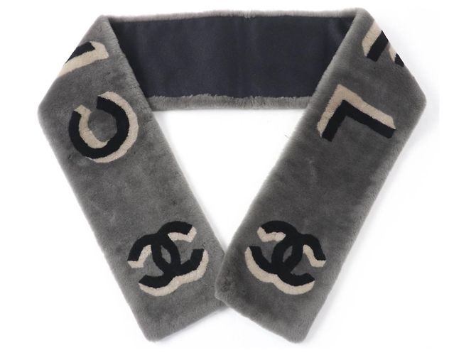 Chanel Mouton Kaschmir Schal Braun - Ansicht 3