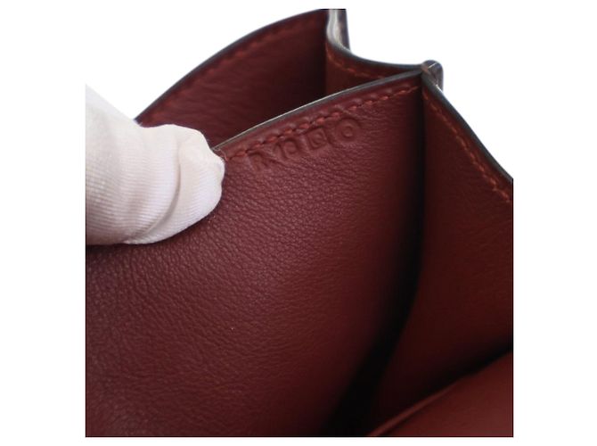 Hermès Mini Swift Verso Constance 18 Rosso Bordò - vista 6
