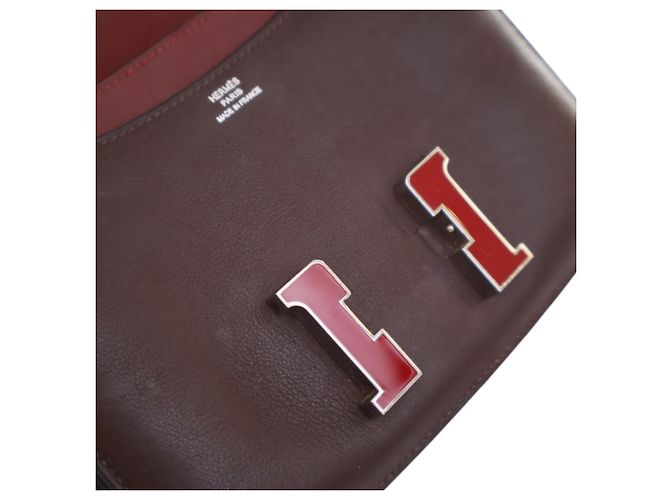 Hermès Mini Swift Verso Constance 18 Rosso Bordò - vista 7