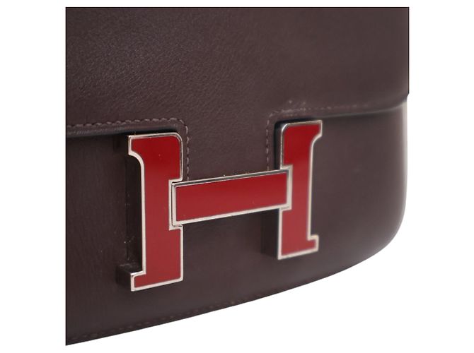Hermès Mini Swift Verso Constance 18 Rosso Bordò - vista 8