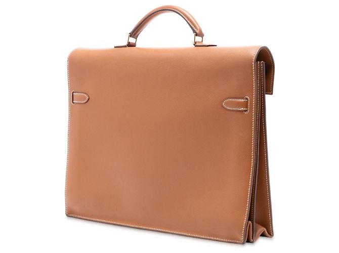 Hermès Kelly Depeches 38 aus braunem Epsom Karamell - Ansicht 2