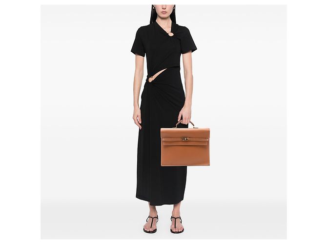 Hermès Kelly Depeches 38 aus braunem Epsom Karamell - Ansicht 7