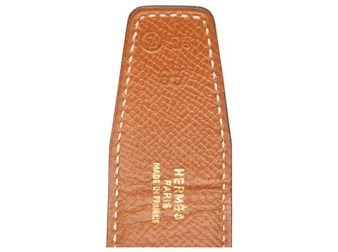 Cinturón de piel de ternera negra Hermès con hebilla de caballo. Negro - vista 6