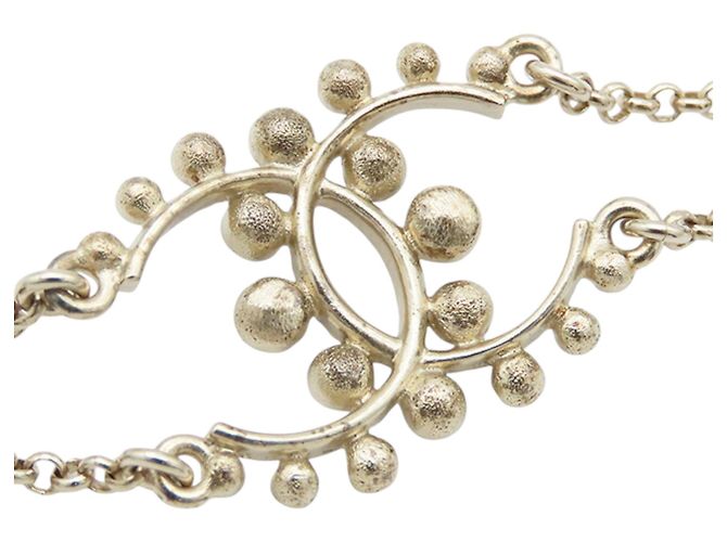 Bracciale in perle finte e strass CC placcato oro Chanel - vista 3