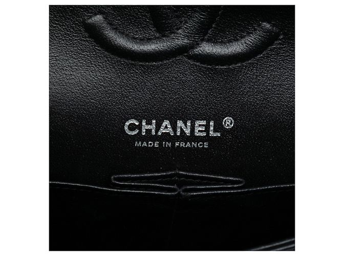 Chanel Azul Médio Clássico Chevron Patente Dupla Aba Azul marinho - vista 5