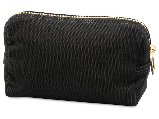 Pochette in tela nera Canapa con logo Prada Nero - vista 2
