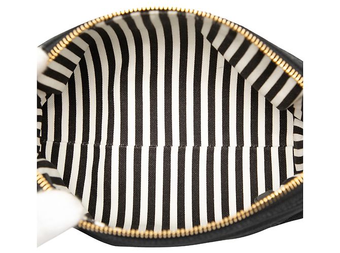Pochette in tela nera Canapa con logo Prada Nero - vista 4