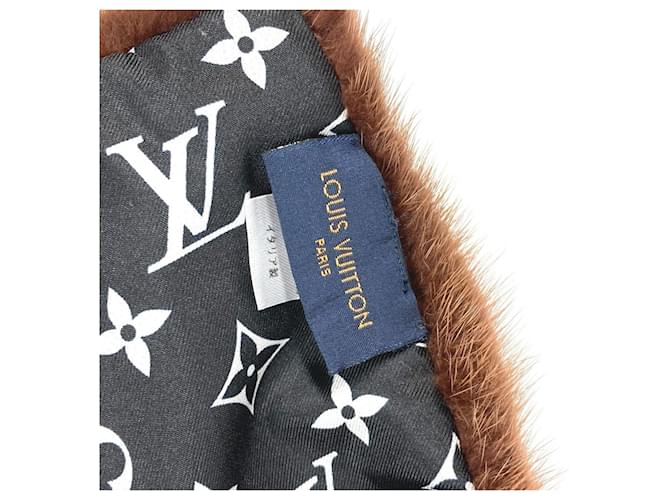 Louis Vuitton Monogramm Schal Braun Schwarz - Ansicht 10