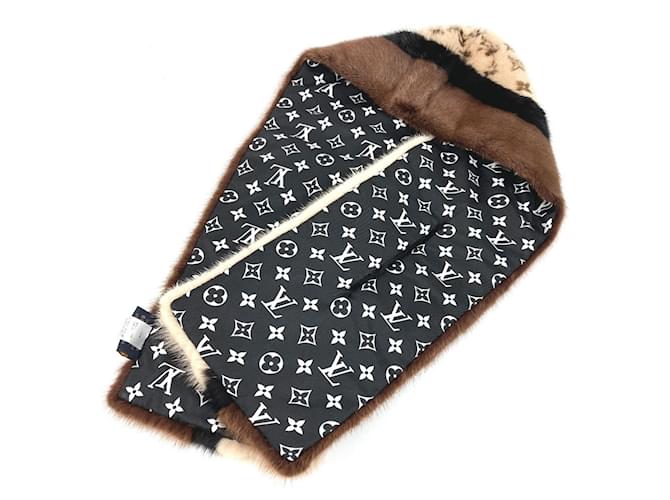 Louis Vuitton Monogramm Schal Braun Schwarz - Ansicht 3