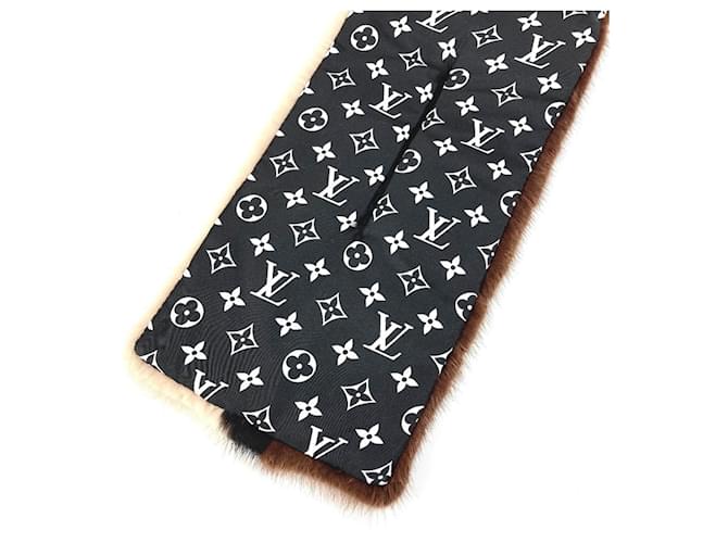 Louis Vuitton Monogramm Schal Braun Schwarz - Ansicht 8