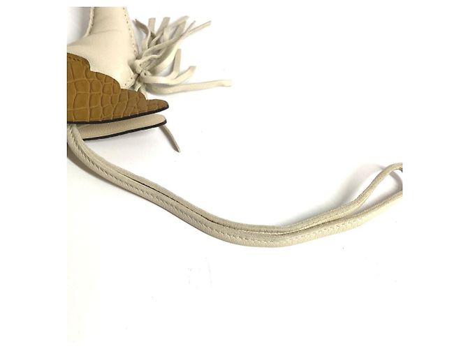 Handtaschenanhänger Hermès Rodeo Pegasus Touch MM Braun Weiß - Ansicht 5
