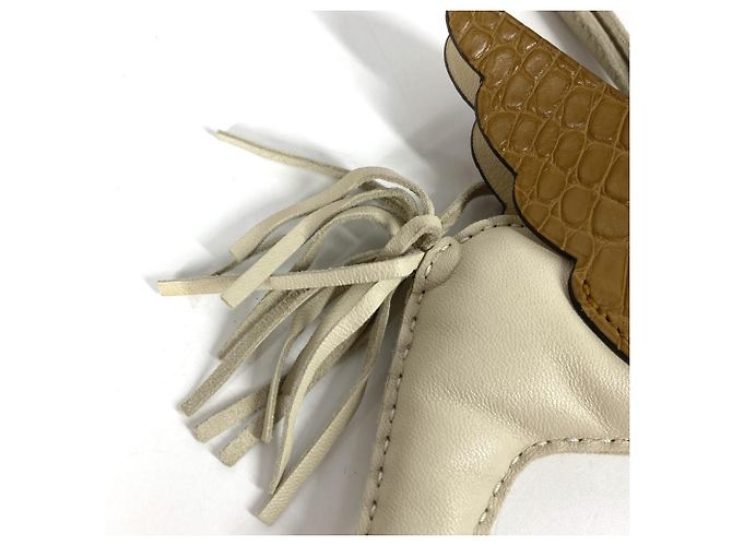 Handtaschenanhänger Hermès Rodeo Pegasus Touch MM Braun Weiß - Ansicht 6
