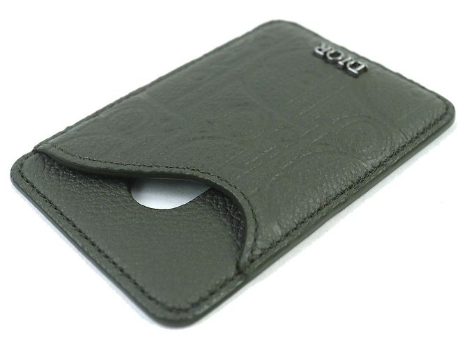 Porta-cartões de couro khaki DIOR SADDLE da Christian Dior Caqui - vista 4